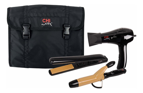 Chi Tourmaline Ceramic 3-piece Travel Set, Black,