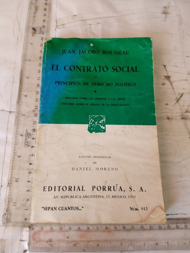 El Contrato Social Juan Jacobo Rousseau Editorial Porrúa