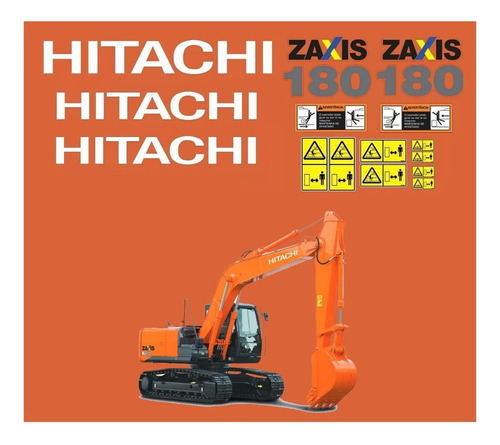 Adesivos Escavadeira Hidráulica Fiat Hitachi Zaxis 180 Zx180