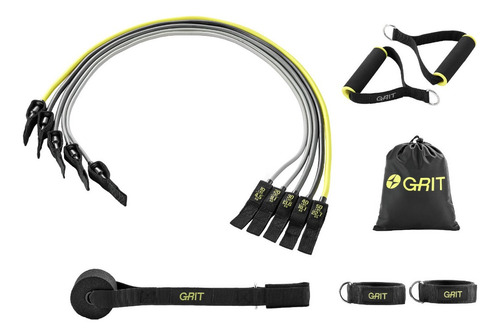 Juego De 5 Ligas De Resistencia Grit, Kit De 11 Piezas