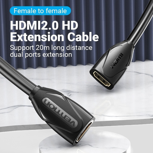 Cable Extensor 0,5 M Hdmi 2.0 Hembra A Hembra 4k Vention