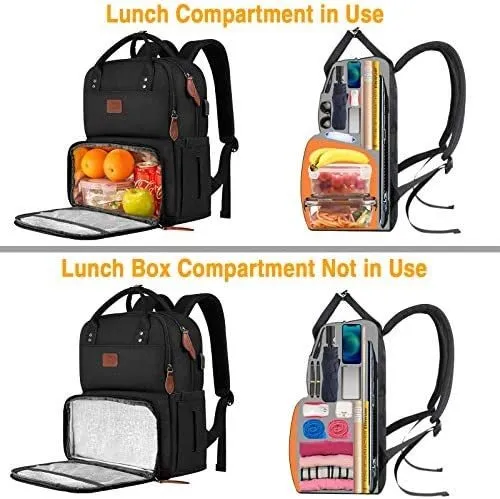 Mochila Con Compartimiento Termico Para Almuerzo-negro