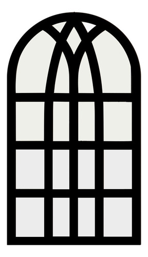 . Espejo De Ventana Redondo Para Decoración Del Hogar Negro