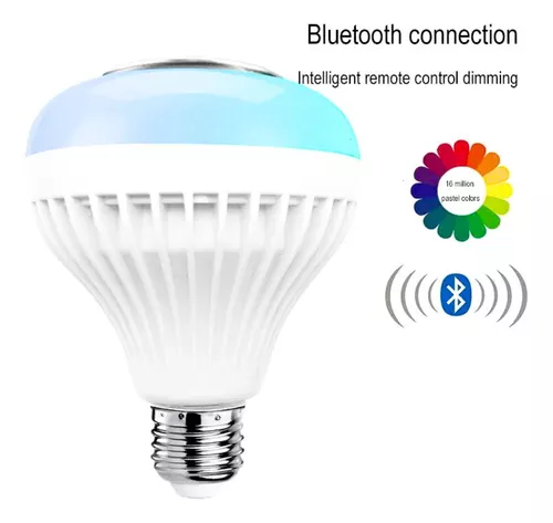 Bombilla Musical Led Colores Con Mando Distancia Conexbluetooth