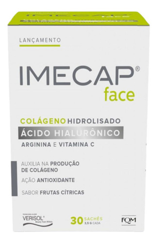 3 Caixas Imecap Face Colágeno 30 Sachês Beleza E Firmeza Sabor Frutas Cítricas