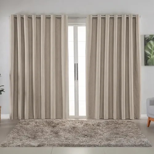 Cortina Linho Vedação 100% Blackout 4m X 2,30 M Tecido