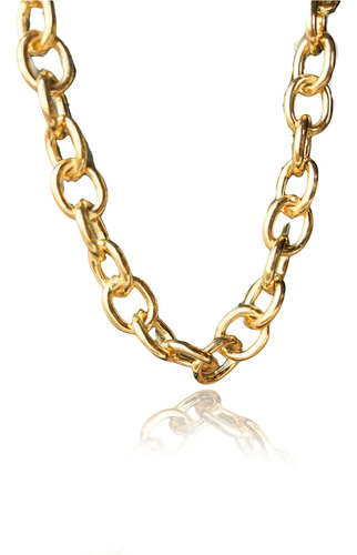 Pulseira Com Elo Oval Médio Banhada Em Ouro 18k (pl0035) 0 Mm