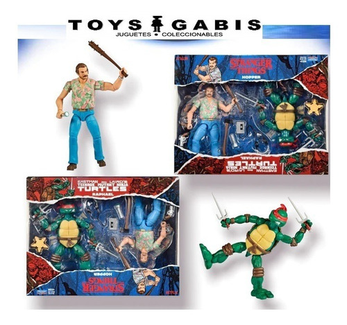 Playmates Set Stranger Things Vs Tortugas Ninja Hopper 2fig