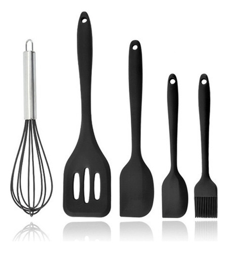 Kit 5  Utensilios De Cozinha Silicone Com Fue