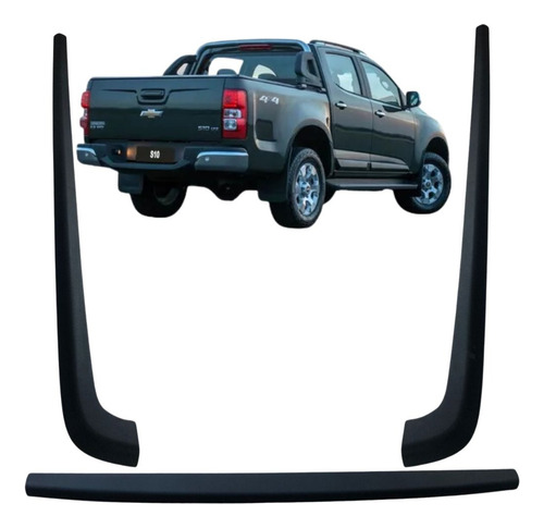 Kit Protetor Borda S10 2012 Até 2024 Lateral Tampa Traseira