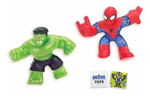 Marvel Heroes Of Goo Jit Zu 2 Pack Con Spider-man, Hulk Y 2 
