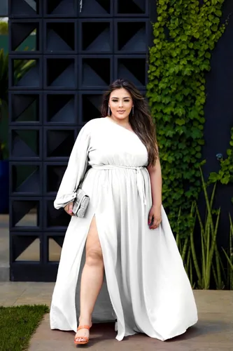 Vestido Longo Plus Size Branco Para Casamento Civil Frete gr tis