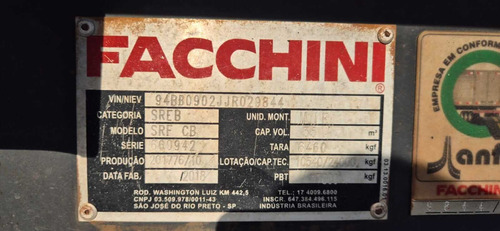 Rodocaçamba Facchini 2018/18 Com Pneus 4789