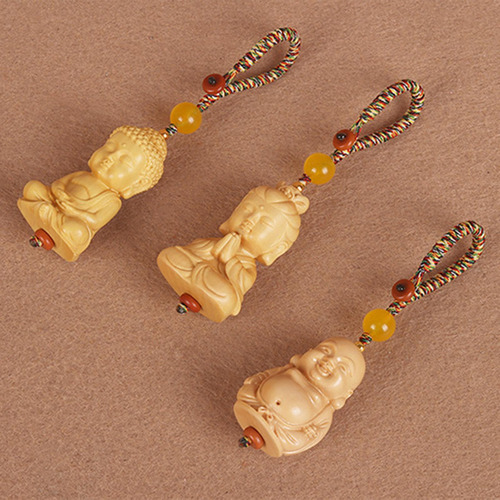3 Llavero De Madera Con Figura Espiritual De 2x9cm, 3 Piezas