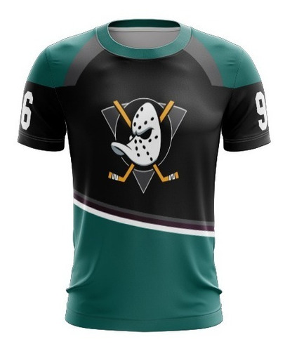 Camiseta Camisa Jersey Super Patos Hoquei Geek Verde Preto