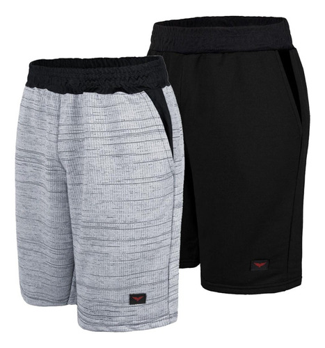 Kit 2 Bermudas Moletom Masculino Academia Esporte Fitness Nf