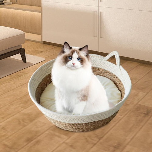 Cw Cesta Tejida Para Cama De Gato, Nido Para Dormir Para