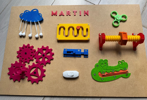 Tablero Panel Sensorial Montessori Madera