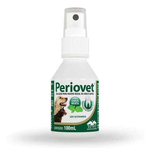 Periovet Spray 100 Ml - Vetnil - Tratamento Tartaro Sabor Menta
