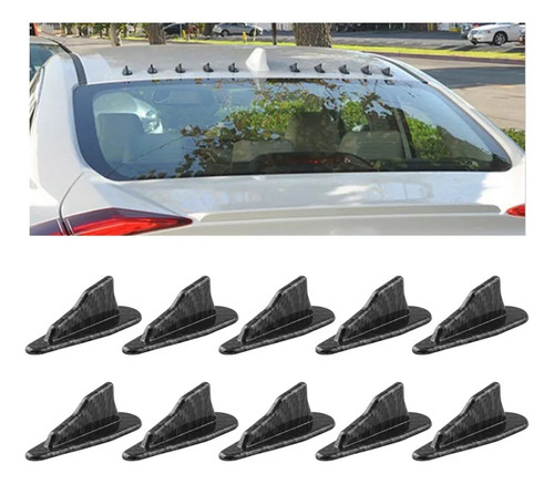 Aletas Tiburon Spoiler Techo Difusor Kit 10pc Fibra Carbono