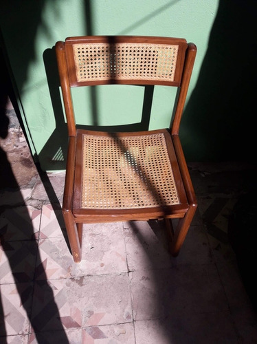 Combo 4 Sillas De Madera Con Esterilla
