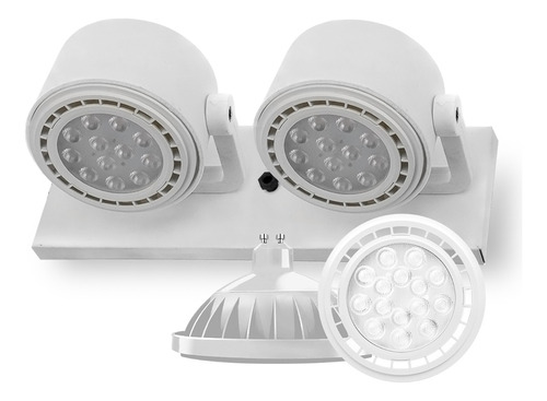 Aplique De Pared Polipropileno Gu10 2 Luces + Leds Ar111 11w