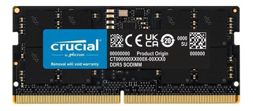 Memoria Ram Crucial Ddr5 Sodimm 16gb 4800mhz Notebook Laptop