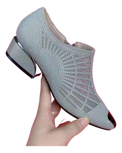 Zapatos Transpirables Con Tacón Grueso Y Punta Puntiaguda Pa