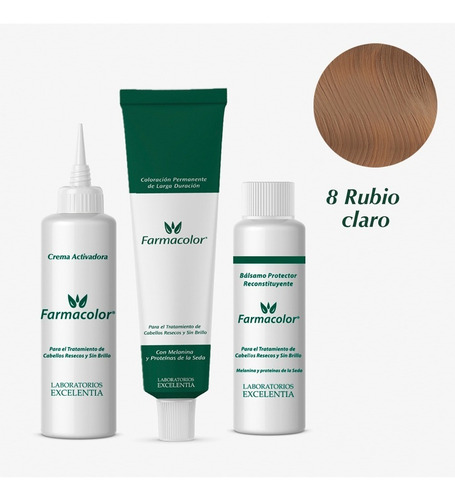 Farmacolor Kit Rubio Claro N° 8 X 1 Estuche. De Fábrica.