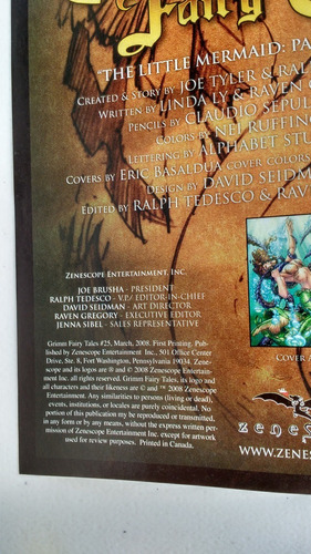 Grimm Fairy Tales #25 (zenescope) La Sirenita Parte 1 (Usado)