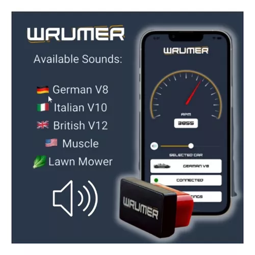 Wrumer Obd2 Reprodutor Sons De Motores Pelos Auto Falantes