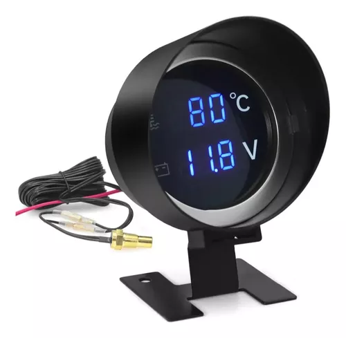 MASO Coche LCD Digital Multifuncional Reloj 12V/24V Termómetro Higrómetro  Pronóstico del Tiempo Alarma de Temperatura 4 en 1 con 4.9 ft Cable