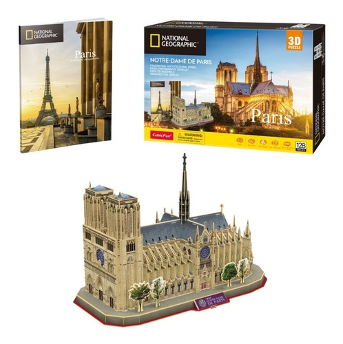Imagen 1 de 6 de Puzzle 3d Catedral De Notre Dame De Paris Original Natgeo