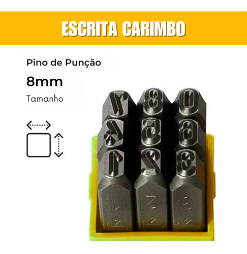 Jogo Marcador Pino Chassi Punção Algarismo 8mm Números Snel Ferramentas