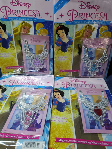 4 Revistas Con Diferente Collar De Disney Princesas 