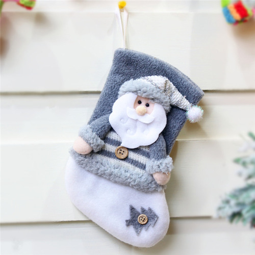 Calcetines Navideños De Papá Noel Grises Para Decoración De