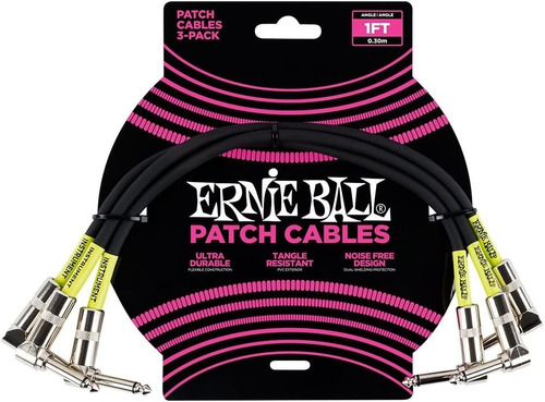 Pack 3 Cables Plug Interpedal Ernie Ball P06075 30 Cm