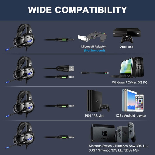 Audifonos Diadema Gamer Onikuma 50mm Xbox One Ps4 Pc Switch