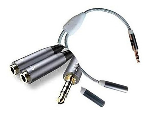 Adaptador Plug 3.5mm A 2 Jack 3.5mm Auricular + Mic