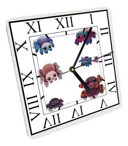 Reloj Madera Brillante Pared Y Mesa Diseño Bichos Kawaii A14