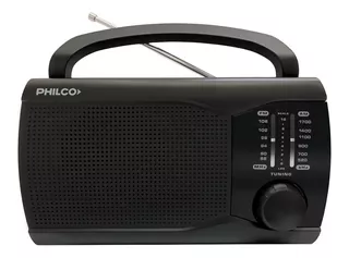 Radio Portatil Philco Prm60p Am Fm Dual Antena Telescópica Color Negro