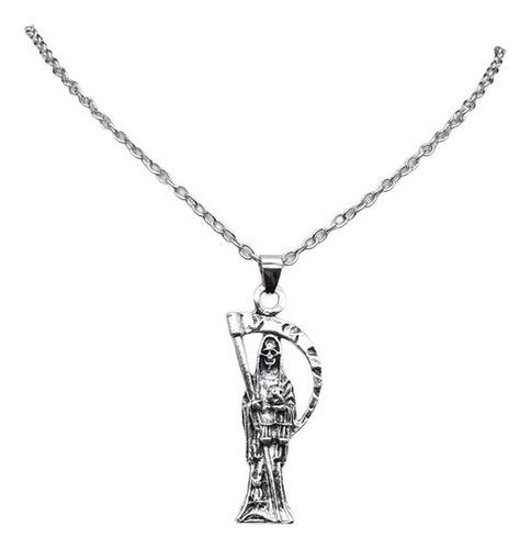 T Santa Muerte - Colar Com Pingente Caveira Foice