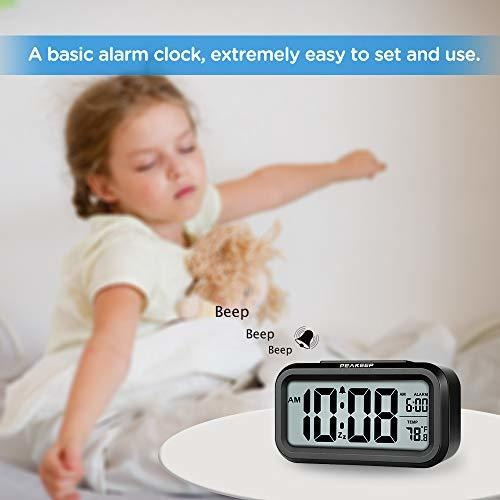 Peakeep Reloj Despertador Digital Con Luz Nocturna Inteligen