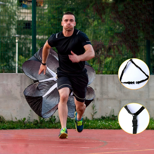 Kit Paraquedas E Cone Para Treino Funcional Corrida Futebol Cor Azul