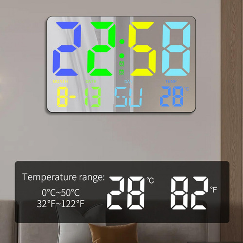 Reloj Despertador Reloj Digital Función De Concha Negra
