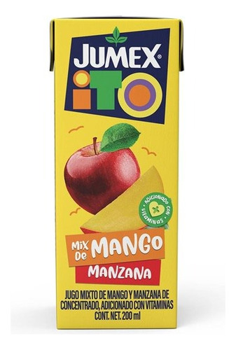 3 Pza Jugo Mixto Jumexito De Mango Y Manzana 200 Ml