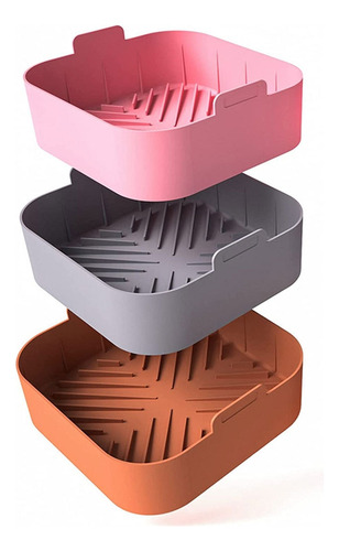 Forros Cuadrados De Silicona Para Freidora Air Fryer, 3 Unid