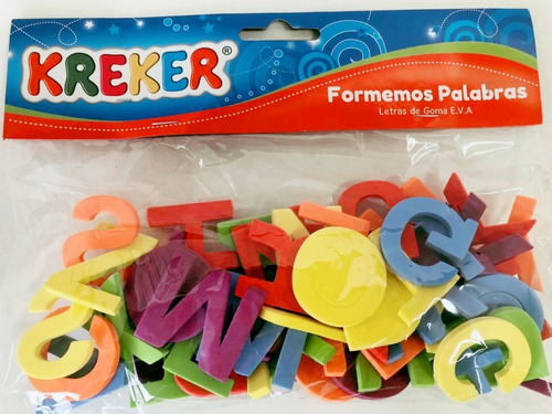 Letras De Goma Eva Kreker 58 Piezas. 5 Mm De Espesor