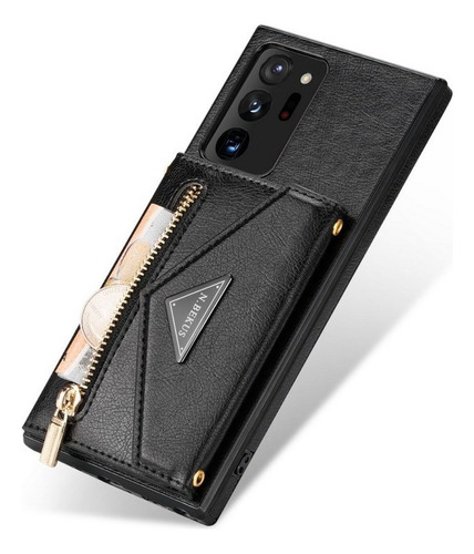 A Funda De Teléfono Con Cremallera Y Cordón For Samsung