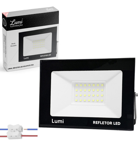 Kit 6 Refletor Holofote Lumi Led 100w Led Smd De Alto Brilho Cor Da Carcaça Preto Cor Da Luz Branco-frio 110v/220v